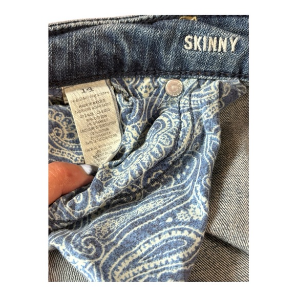 American Eagle Outfitters Dark Blue Distressed Skinny Jeans - Picture 9 of 10